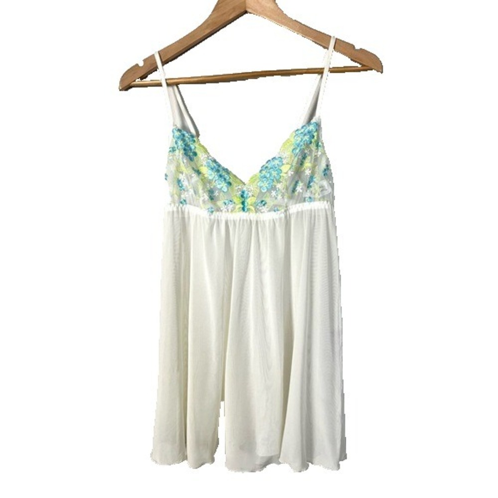 Hanky Panky Sheer Floral Babydoll Womens Medium Coquette Cottage Feminine Fairy